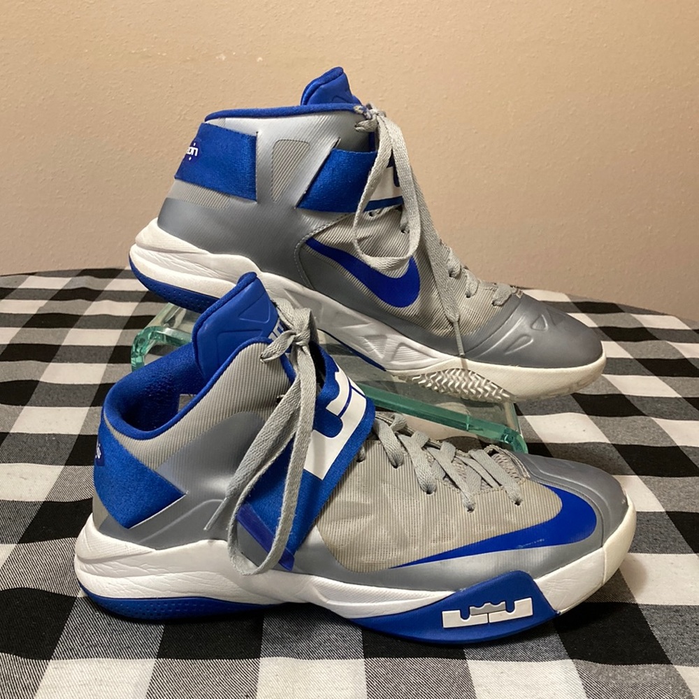 Nike Lebron Zoom Soldier 6 Grey Blue 10 Sneakers Shoes 525017-006 Basketball